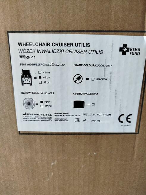 Sprzedam nowy wózek inwalidzki Cruiser Utilis RF-11