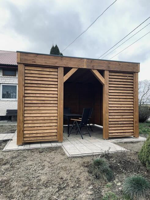 Solidna altana altanka z żaluzjami 400x400 MD DREWUTNIA