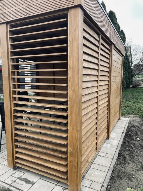 Solidna altana altanka z żaluzjami 400x400 MD DREWUTNIA