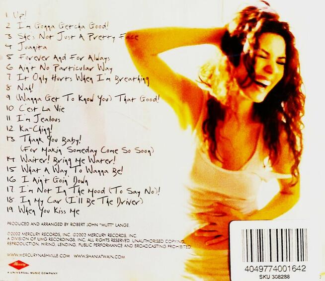 Polecam Wspaniały- Album 2X CD SHANIA TWAIN -Album Up