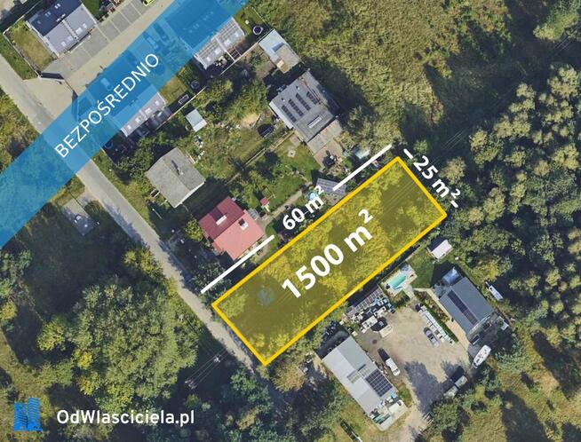 Działka budowlana na sprzedaż Wałcz Chrząstkowo - 1500 m2 bez pośrednika