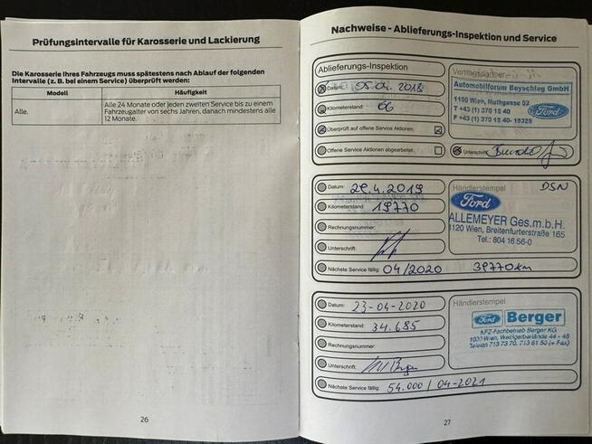 Ford C-Max Pisemna Gwarancja 12 miesięcy