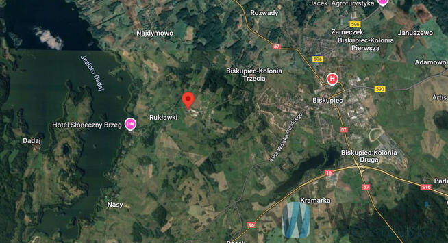 Działka budowlana Rukławki gm. Biskupiec,