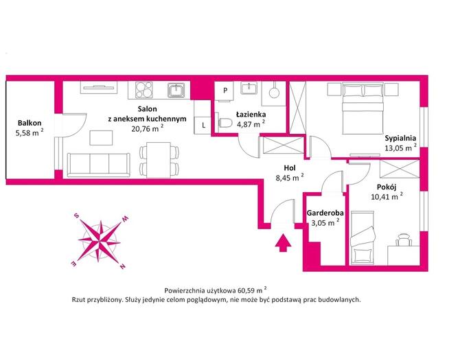 3 Pok. 60m² Włochy - Wysoki standard