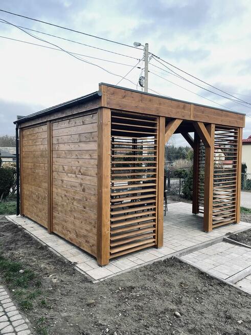 Solidna altana altanka z żaluzjami 400x400 MD DREWUTNIA