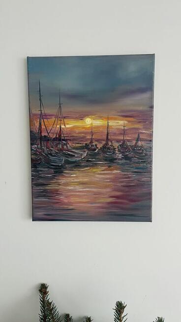 Obraz 30×40 „Szept Zachodu nad Portem”