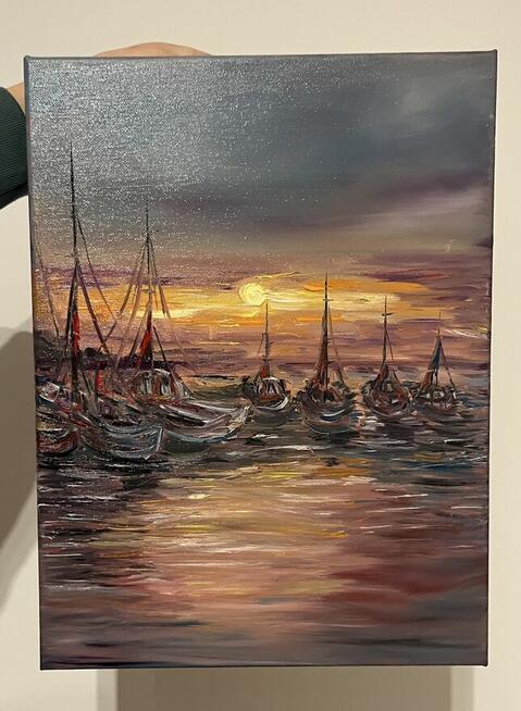 Obraz 30×40 „Szept Zachodu nad Portem”