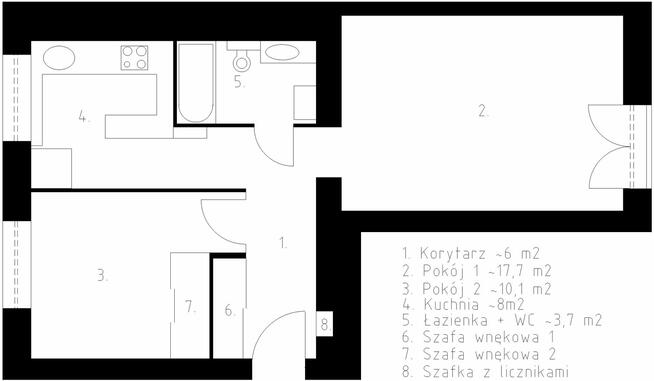 Sprzedadm mieszkanie 45,5m2, Mielec, Niepodległości