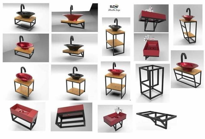 Konsola łazienkowa stelaż pod umywalkę loft stojak