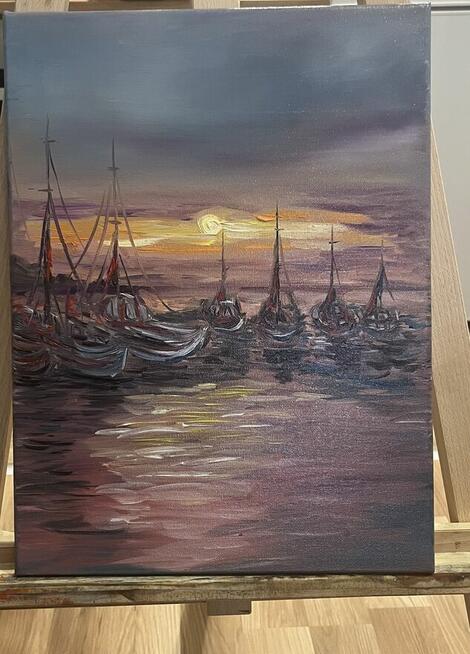 Obraz 30×40 „Szept Zachodu nad Portem”