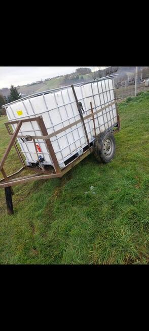 Zbiornik na wode mauzer 2x1000l przyczepka do traktora