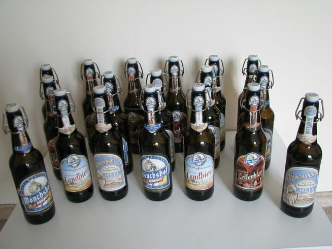 Butelki z pałąkiem po piwie czyste bez etykiet porcelanowy k