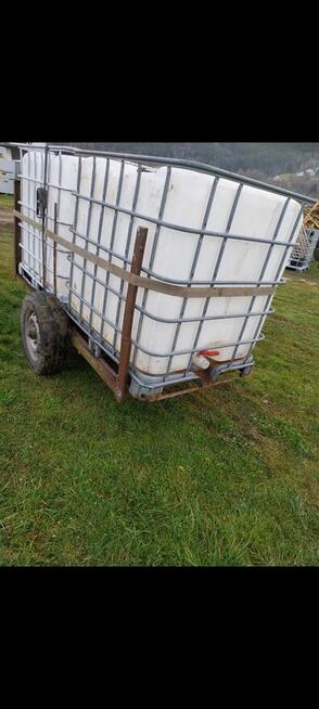 Zbiornik na wode mauzer 2x1000l przyczepka do traktora