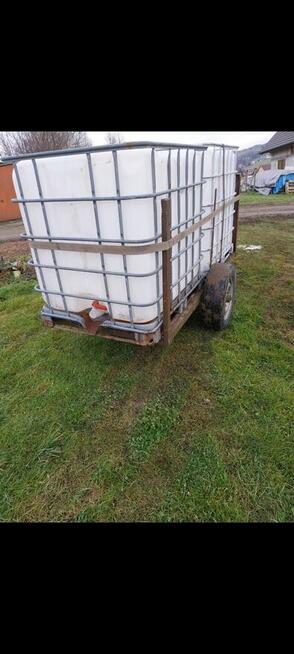 Zbiornik na wode mauzer 2x1000l przyczepka do traktora