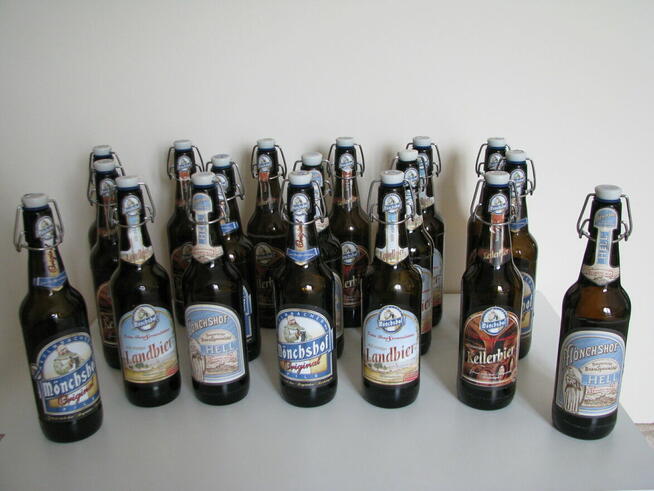 Butelki z pałąkiem po piwie czyste bez etykiet porcelanowy k