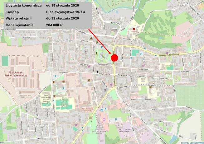 Lokal usługowy, centrum Gołdapi, licytacja