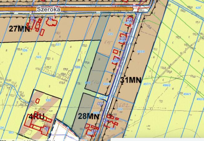 Działka rolno-budowlana Polska Nowa Wieś gm. Komprachcice, Szeroka