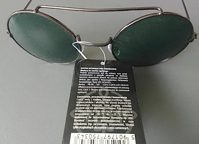 Okulary przeciwsłoneczne OXON okrągłe Lenonki ciemne NOWE