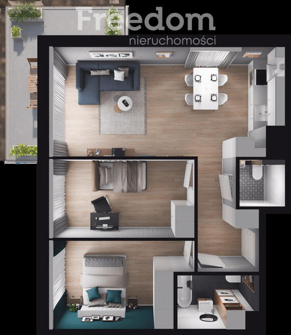 Mieszkanie 3 pokojowe z balkonem | Ursynów