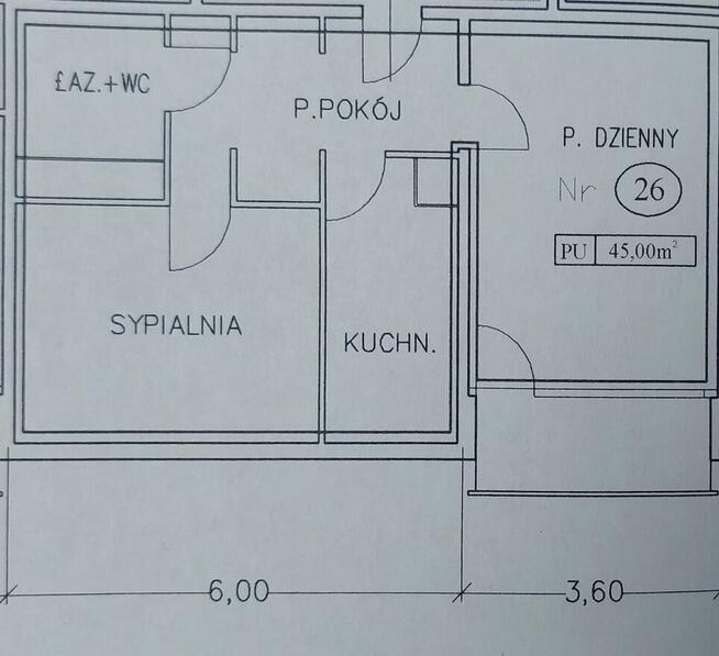 3 pok. mieszkanie 45 m², Podgórze Duchackie