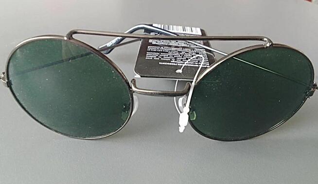 Okulary przeciwsłoneczne OXON okrągłe Lenonki ciemne NOWE