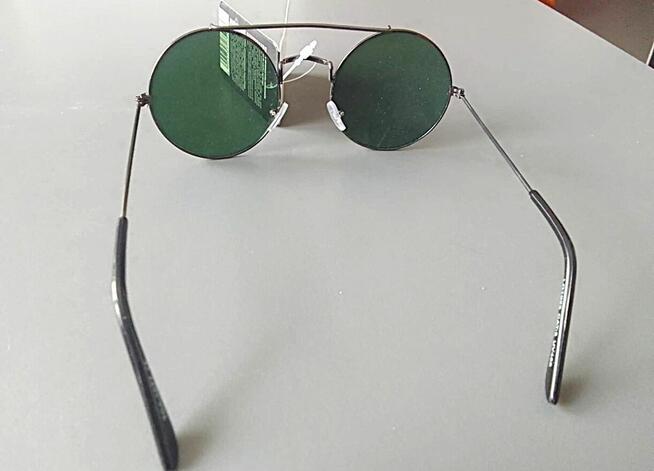 Okulary przeciwsłoneczne OXON okrągłe Lenonki ciemne NOWE