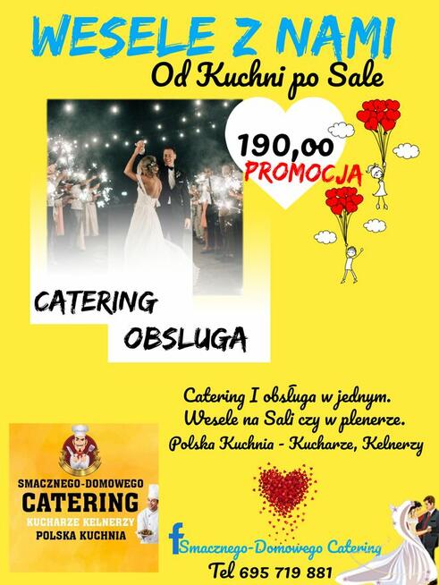 Catering, domowe ciasta , kucharze, kelnerzy.