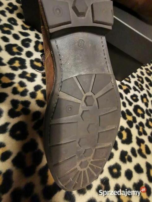 Ładne Lekkie Trapery za kostkę DENIM Rozm 43 Skóra naturalna