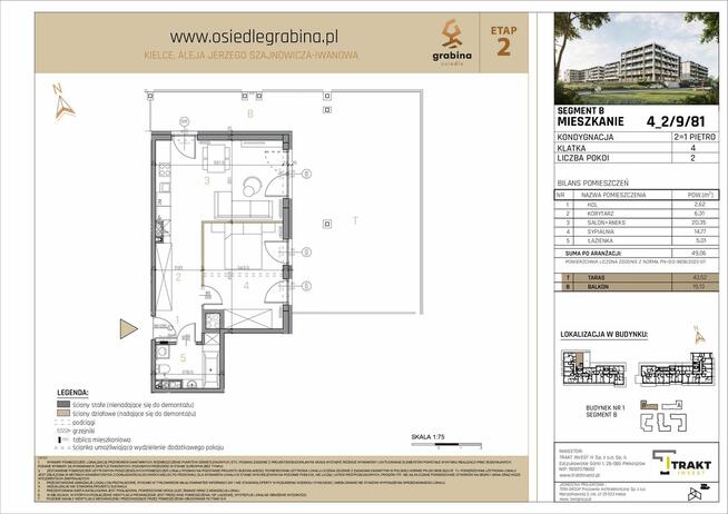 2-pokojowe z opcją wydzielenia 3 pokoju! Grabina Kielce