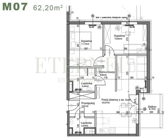 Mieszkanie 3-pokojowe z 2 łazienkami, Czyżyny