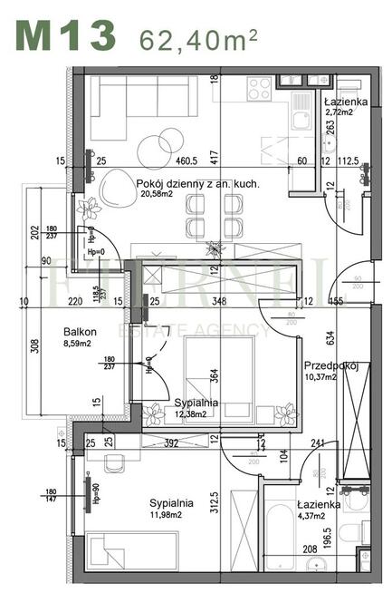 Wyjątkowe mieszkanie 3-pokojowe 62,40m2 Czyżyny
