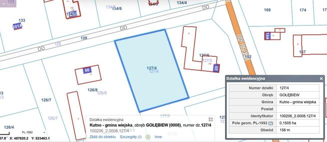 Działka Gołębiew Nowy gm. Kutno