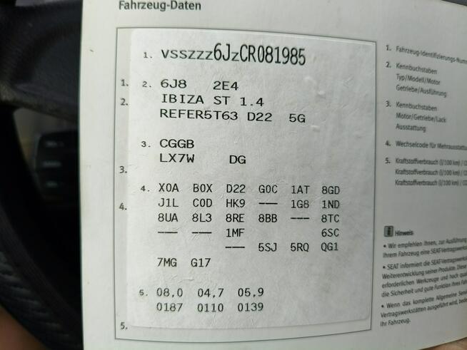 Seat Ibiza 2012*1.4Mpi*Kombi*Benzyna