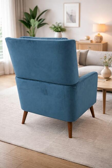 Nowy Fotel welurowy relaksacyjny ze sprężynami wygodny