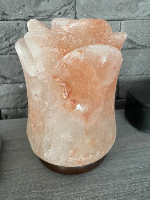 lampka z soli himalajskiej kwiat róży