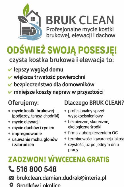 Mycie ciśnieniowe kostka elewacja dach