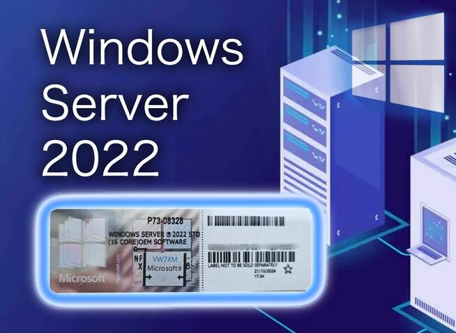 Windows Server 2022 16 Core Naklejka COA Klucz Licencja OEM