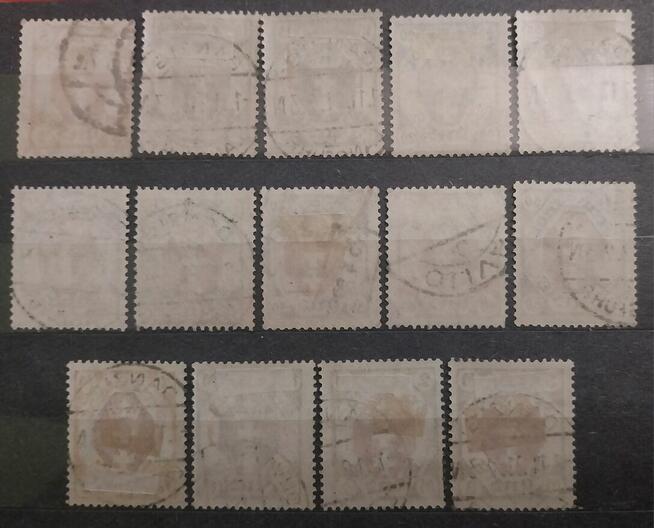 Znaczki pocztowe Danzig, zestaw Fi 67-80 kasowane.