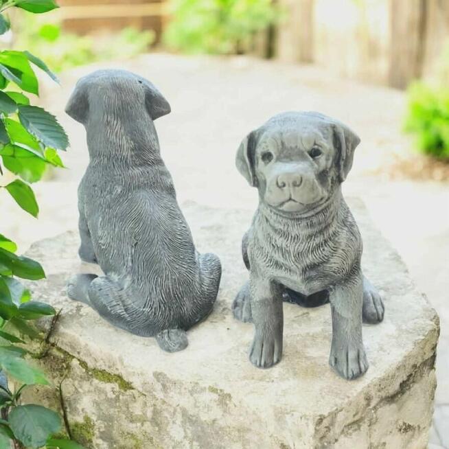 Piesek z gipsu dekoracja ogrodowa figurki ogrodowe