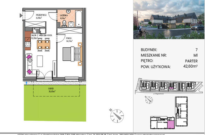 Piękne mieszkanie z ogródkiem w zielonej i spokojnej okolicy