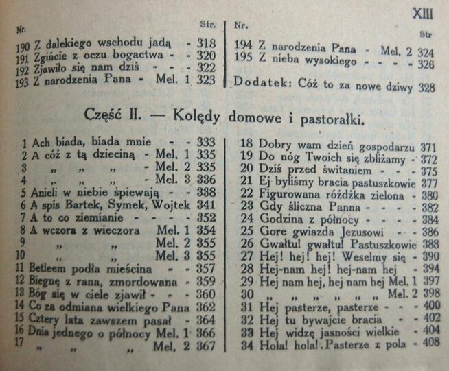 Kantyczki z nutami przedruk z 1911, 1982 kolędy pastorałki