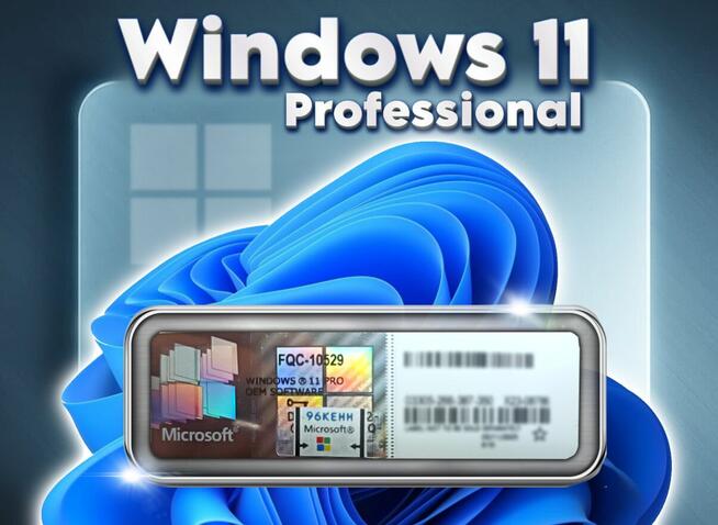 Windows 11 Professional Pro Naklejka COA Klucz Licencja OEM