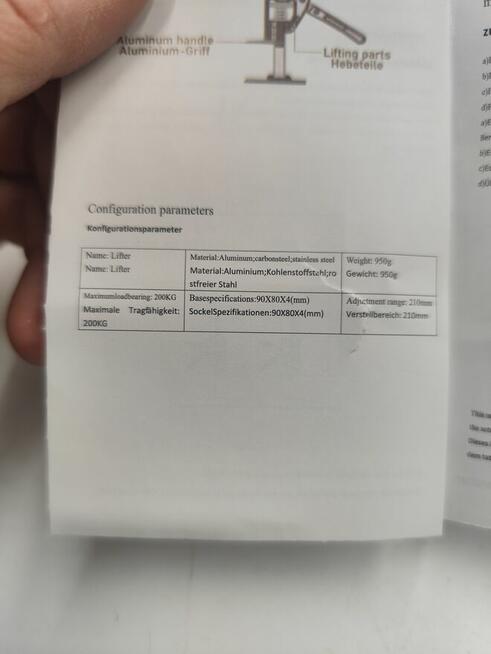 Podnośnik montażowy do mebli 2 szt metalowy do 200 kg