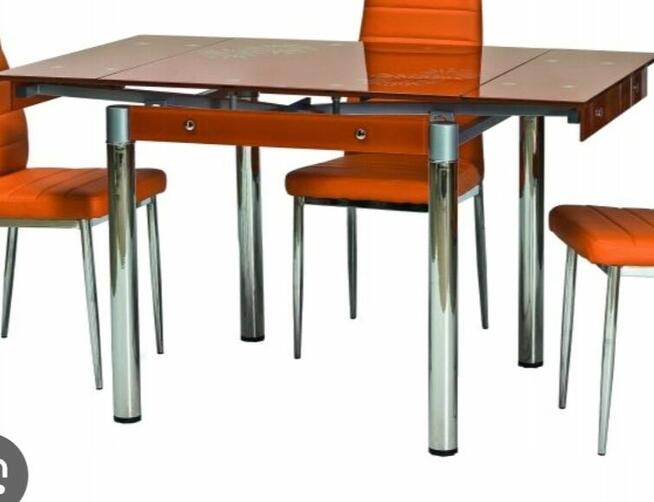 Stół szklany pomarańczowy