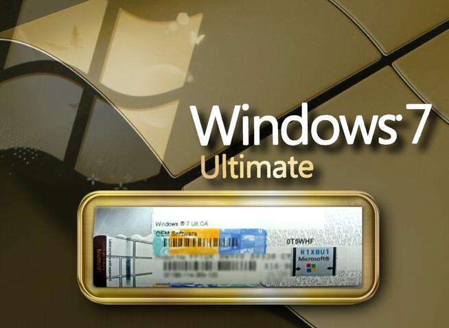 Windows 7 Ultimate Naklejka COA Klucz Licencja OEM