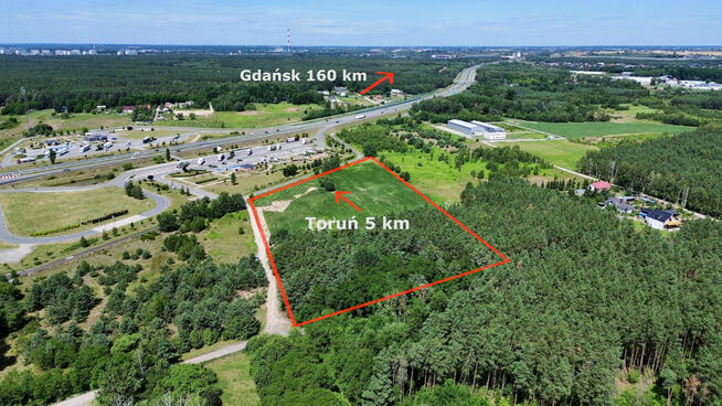 Działka inwestycyjna 1,7 ha Lubicz Dolny przy A1