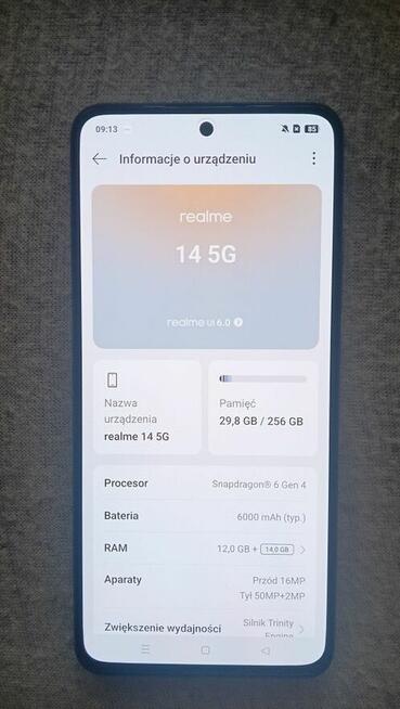 NOWY Smartfon REALME 14 5G 12/256GB 6.67 120Hz
