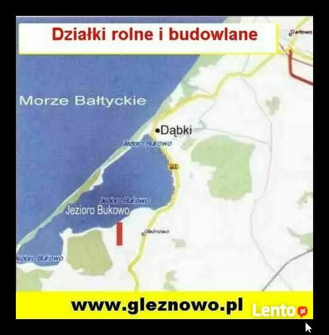 Działka bud. nad morzem i jeziorem-5 km od Dąbek-