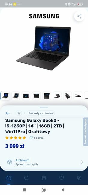 Laptop Samsung 14 cali gwarancja do 2029r. 16gb 2 TB