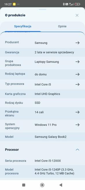 Laptop Samsung 14 cali gwarancja do 2029r. 16gb 2 TB
